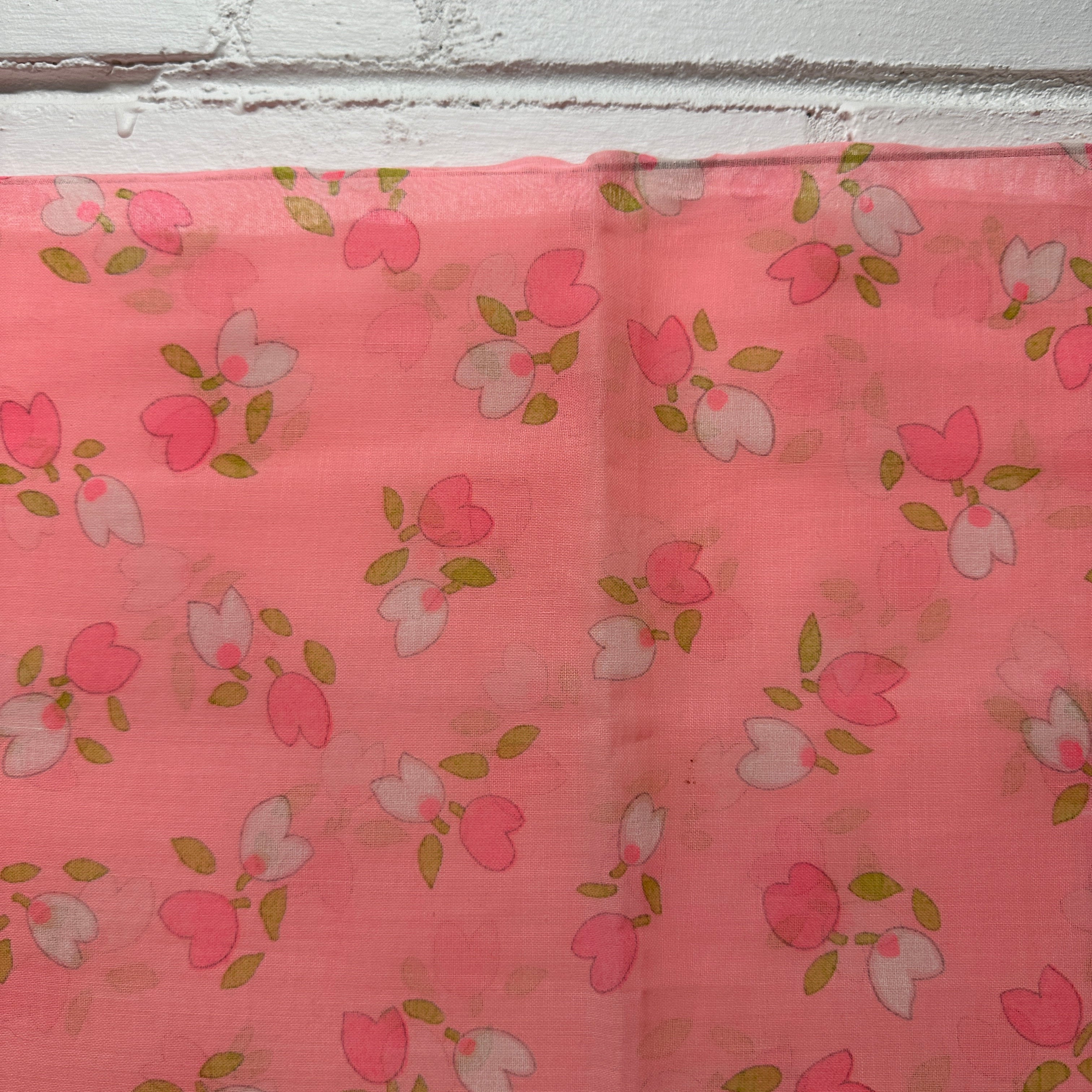 100cms Prettiest Vintage Pink Floral Fabric DELICATE