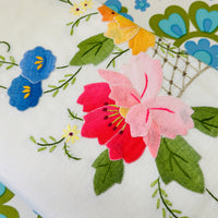 Crisp Applique Vintage Table Cloth