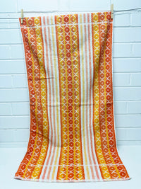 Vintage Orange Cotton Bath Towel