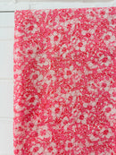 320cms Beautiful Pink Floral Cotton Fabric VINTAGE
