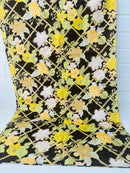 260cms Beautiful Cotton Vintage Fabric Brown Floral print