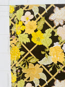 260cms Beautiful Cotton Vintage Fabric Brown Floral print
