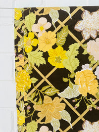 260cms Beautiful Cotton Vintage Fabric Brown Floral print