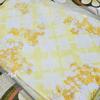 Cotton yellow Floral Sheets PAIR Vintage