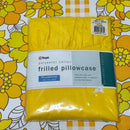 Yellow Frilled Pillow Case Cotton