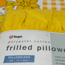 Yellow Frilled Pillow Case Cotton