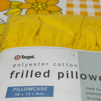 Yellow Frilled Pillow Case Cotton