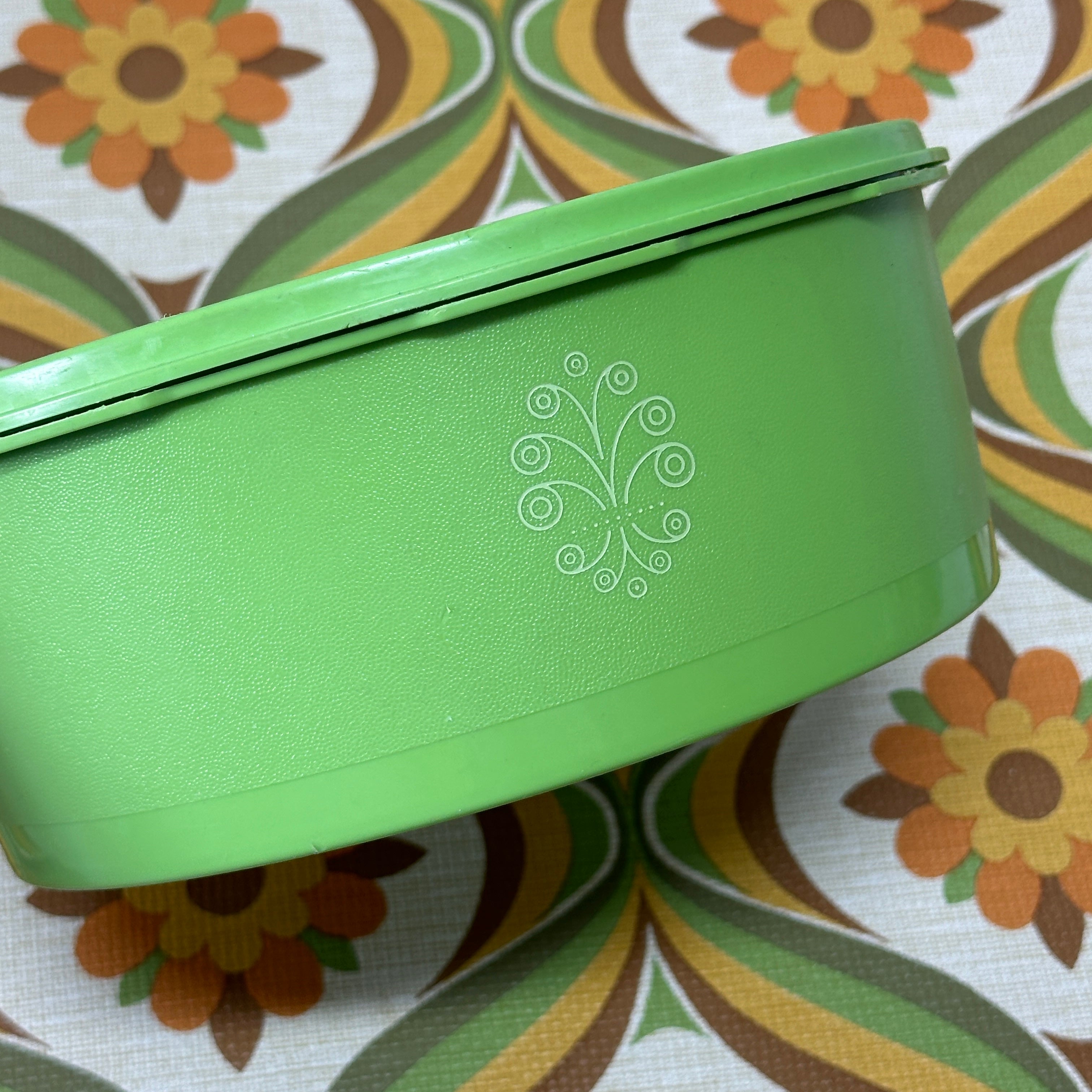 Large Green Tupperware Container RETRO Vintage Kitchen