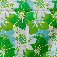 200cms Bright Green & Blue Floral Fabric