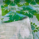 200cms Bright Green & Blue Floral Fabric