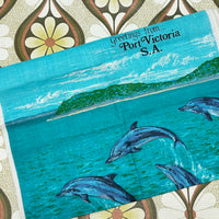 Dolphins Port Victoria LINEN Tea Towel