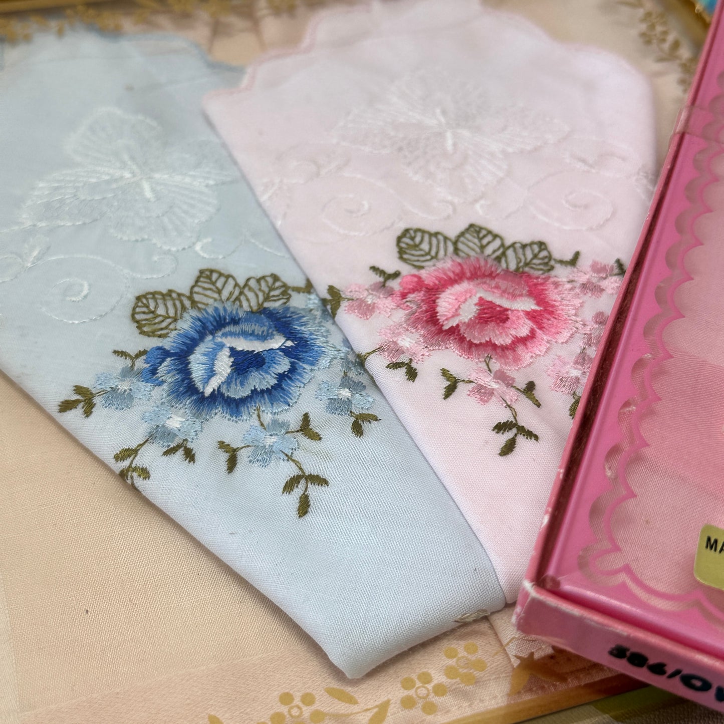 BOXED Vintage Hankies Emboidered