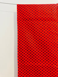 300cms Red & Navy Cotton Fabric LOVELY