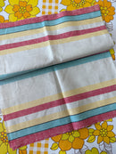 UNUSED Vintage Linen Tea Towel Stripes