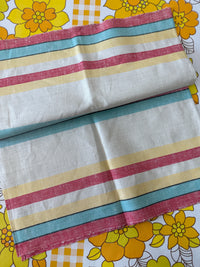 UNUSED Vintage Linen Tea Towel Stripes
