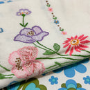 Embroidered Vintage Linen Tablecloth