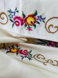 UNUSED Vintage Table Cloth TAGS Embroidered