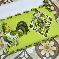 Crisp UNUSED Cotton Vintage Tablecloth Green
