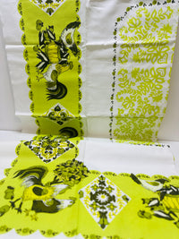 Crisp UNUSED Cotton Vintage Tablecloth Green