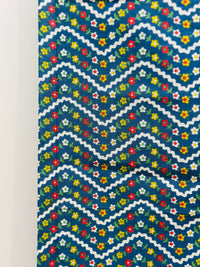 90cms Vintage Blue Floral Fabric Craft Sewing