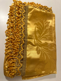 Beautiful Vintage Yellow Brocade Bedspread GOLD