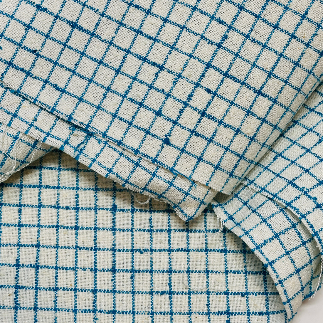 280cms Thick Vintage Upholstery Fabric Aqua & White