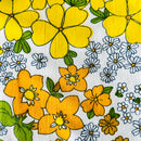 Vintage Cotton Sheet Fabric CRAFT Projects Yellow
