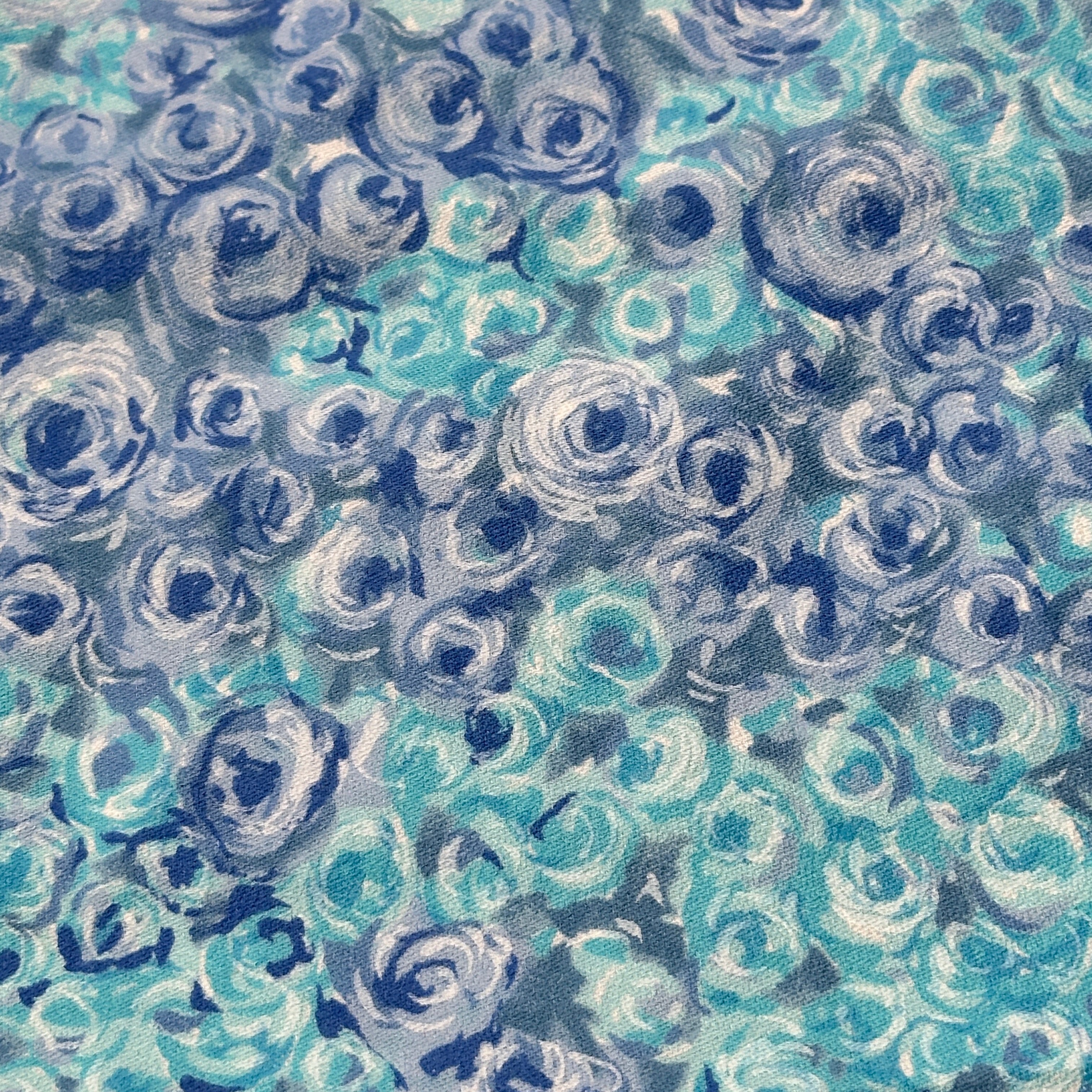 160cms Cute Blue Floral Vintage Fabric