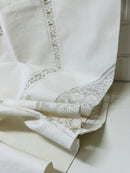 Spectacular Vintage Linen & Lace Tablecloth HUGE