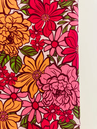 160cms Bright Pink Modern Floral Fabric