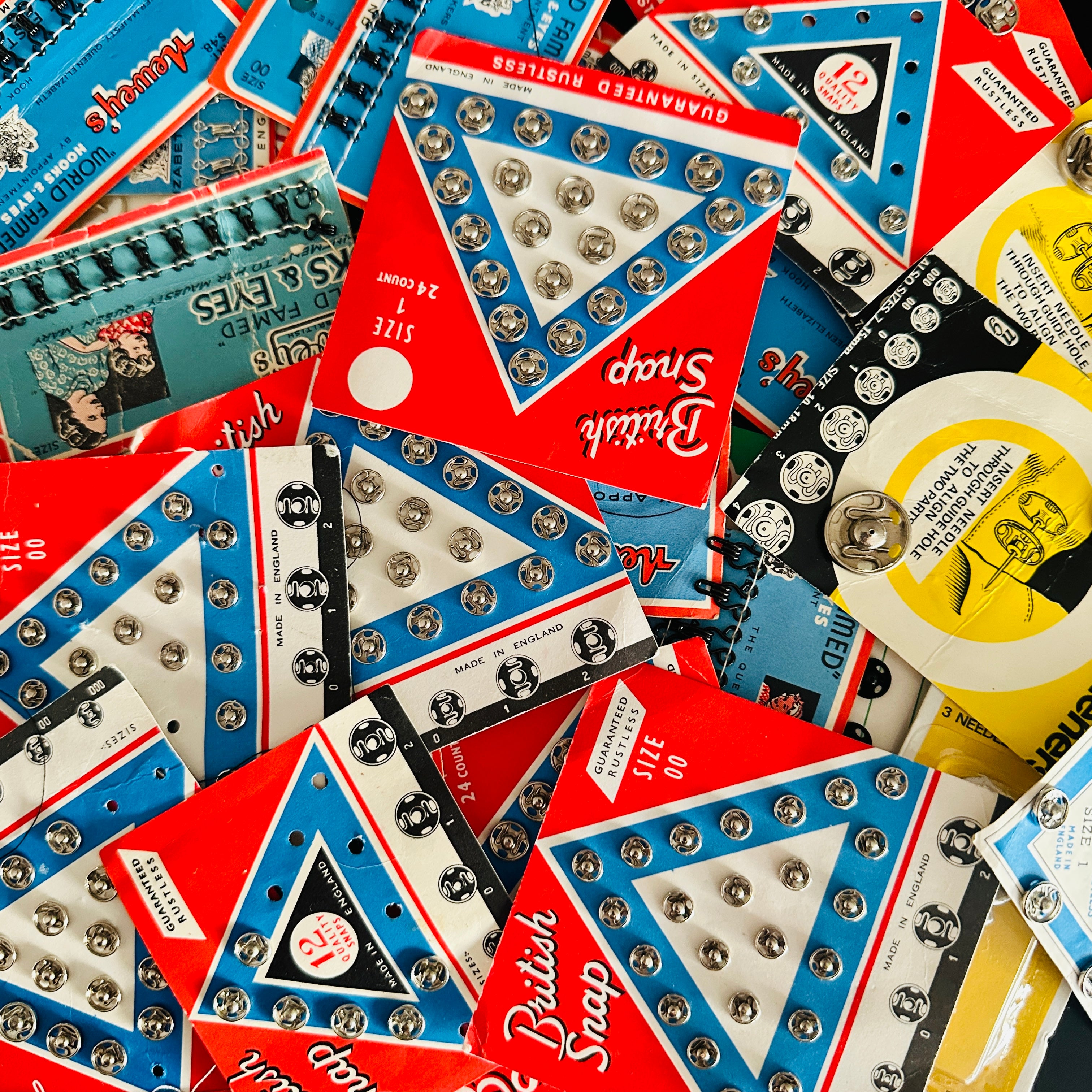 Large Lot RETRO Sewings Hooks Buttons Fasteners