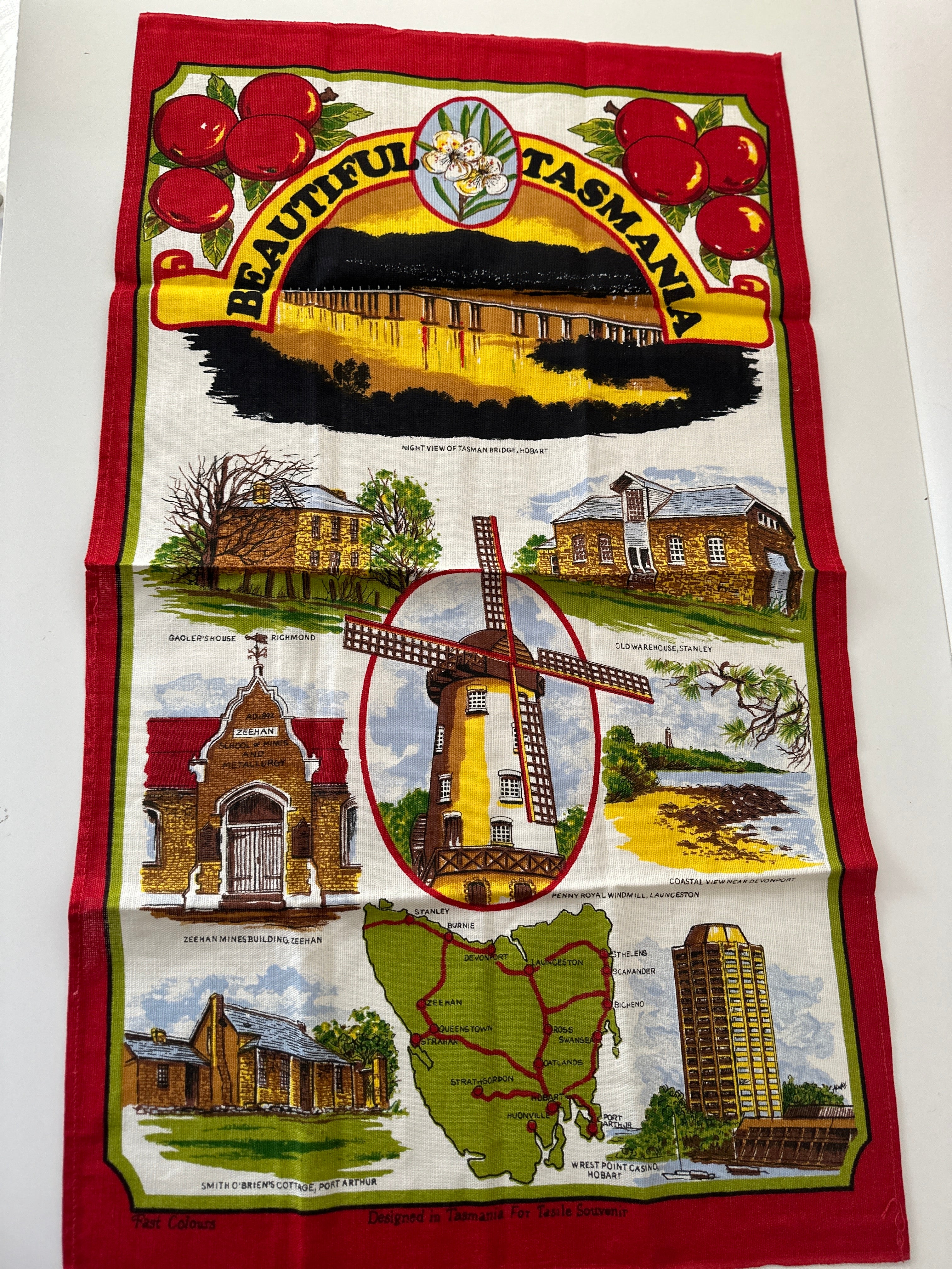 UNUSED Beautiful Tasmania Tea Towel