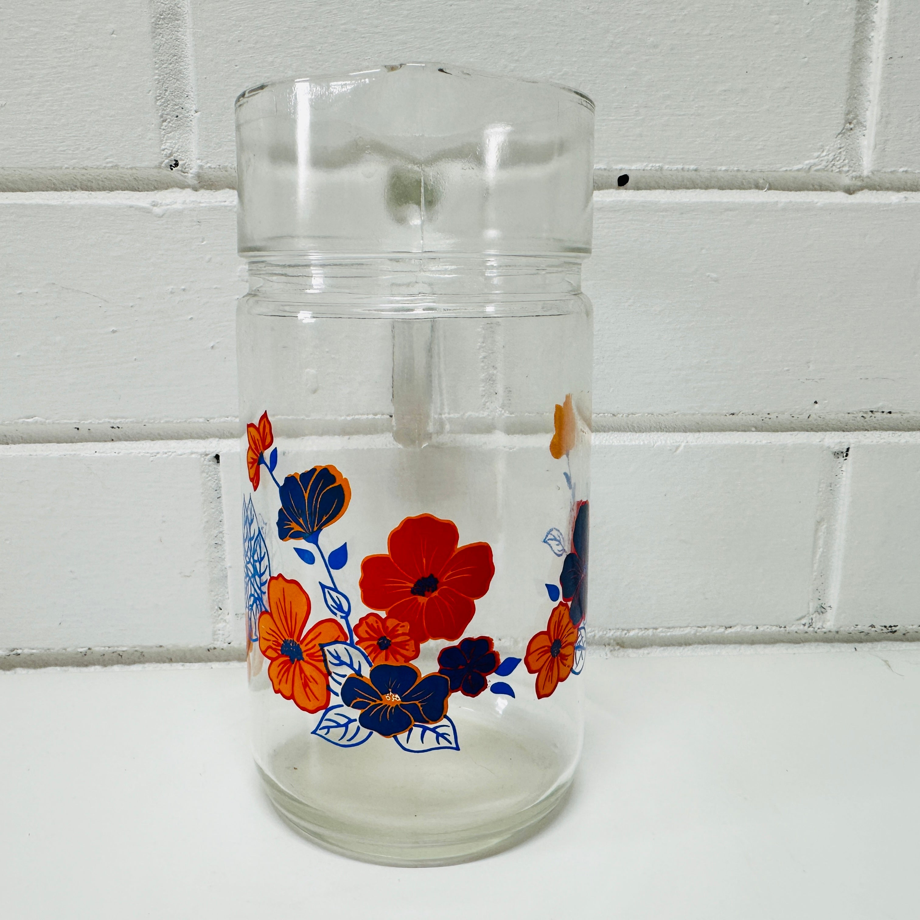 Vintage Floral Glass JUG