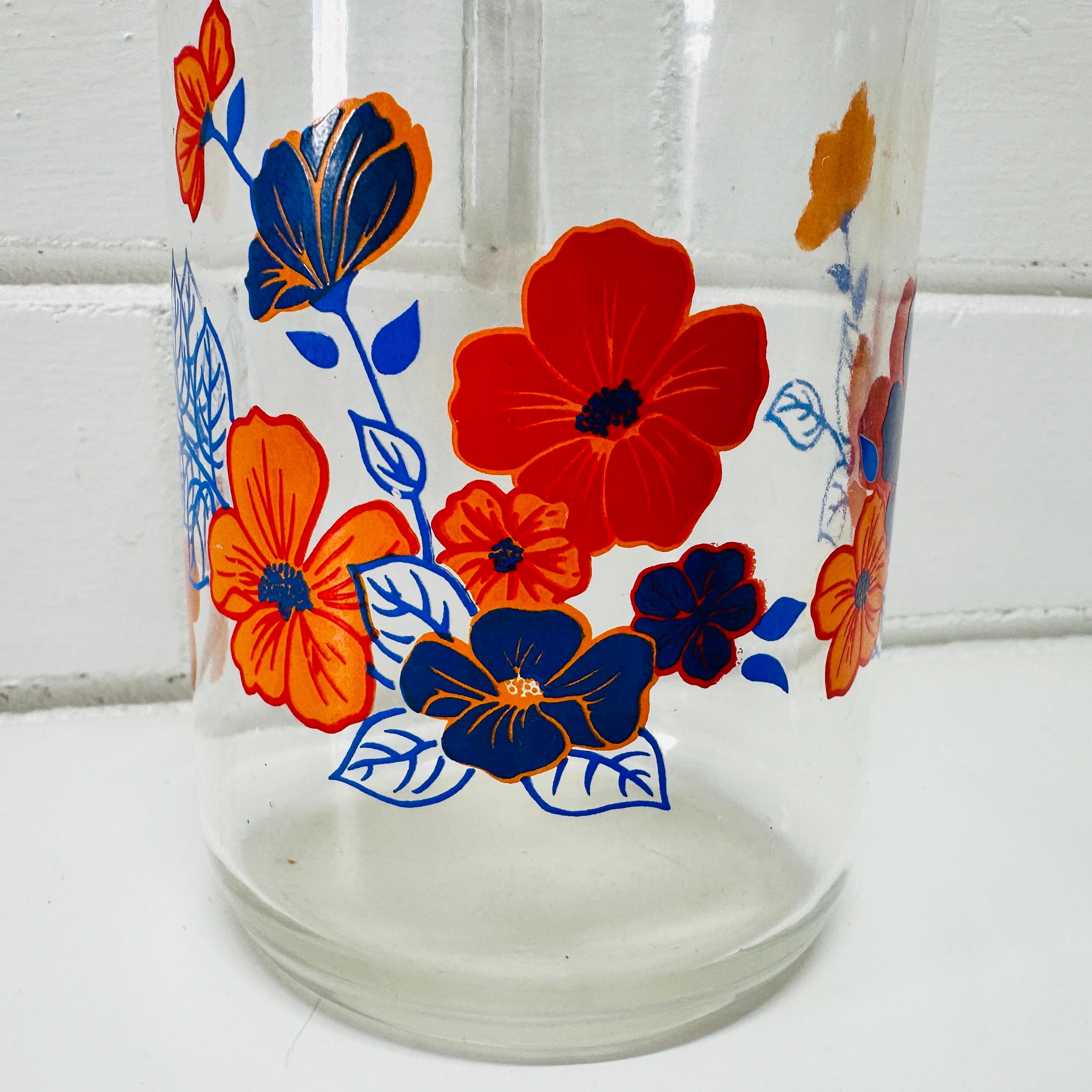 Vintage Floral Glass JUG