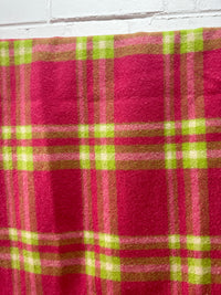 Pink & Green Bright Vintage Blanket WOOL