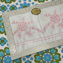 Pair of EMBROIDERED Pillow CASES Cotton PINK