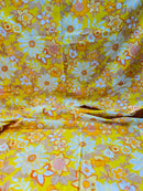 245cms Cute Cotton Sheet Bright Yellow Florals