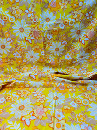 245cms Cute Cotton Sheet Bright Yellow Florals