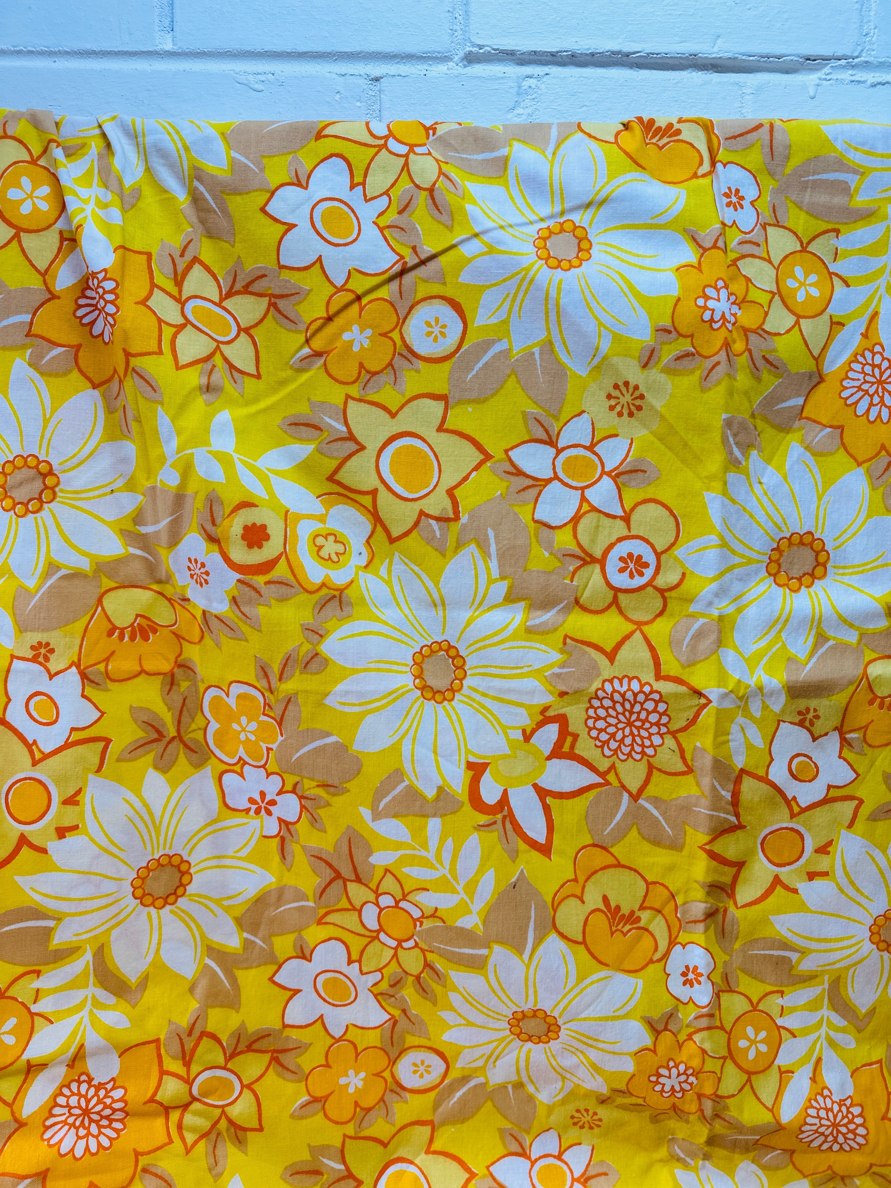 245cms Cute Cotton Sheet Bright Yellow Florals