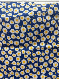 120cms All Cotton VINTAGE Floral Blue & Yellow Fabric