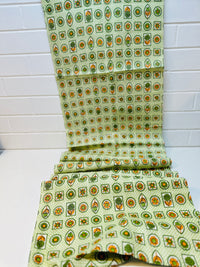 240cms Vintage Cotton Farbic Green & Orange Print