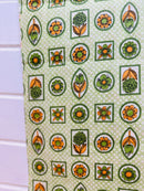 240cms Vintage Cotton Farbic Green & Orange Print