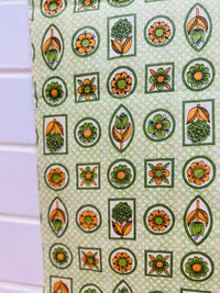 240cms Vintage Cotton Farbic Green & Orange Print
