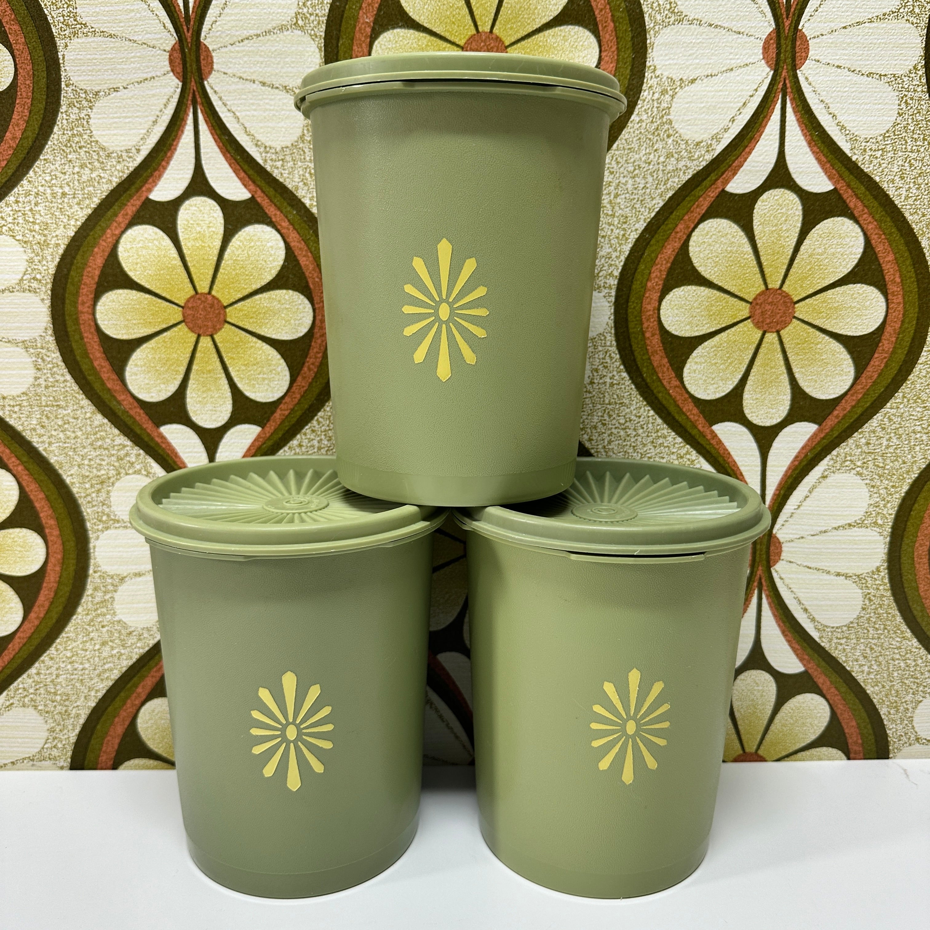 Sage Green Vintage TUPPERWARE Containers Set of THREE