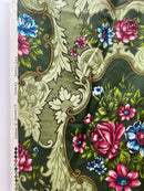 Cretonne Denise Stampa A Mano Fabric VINTAGE