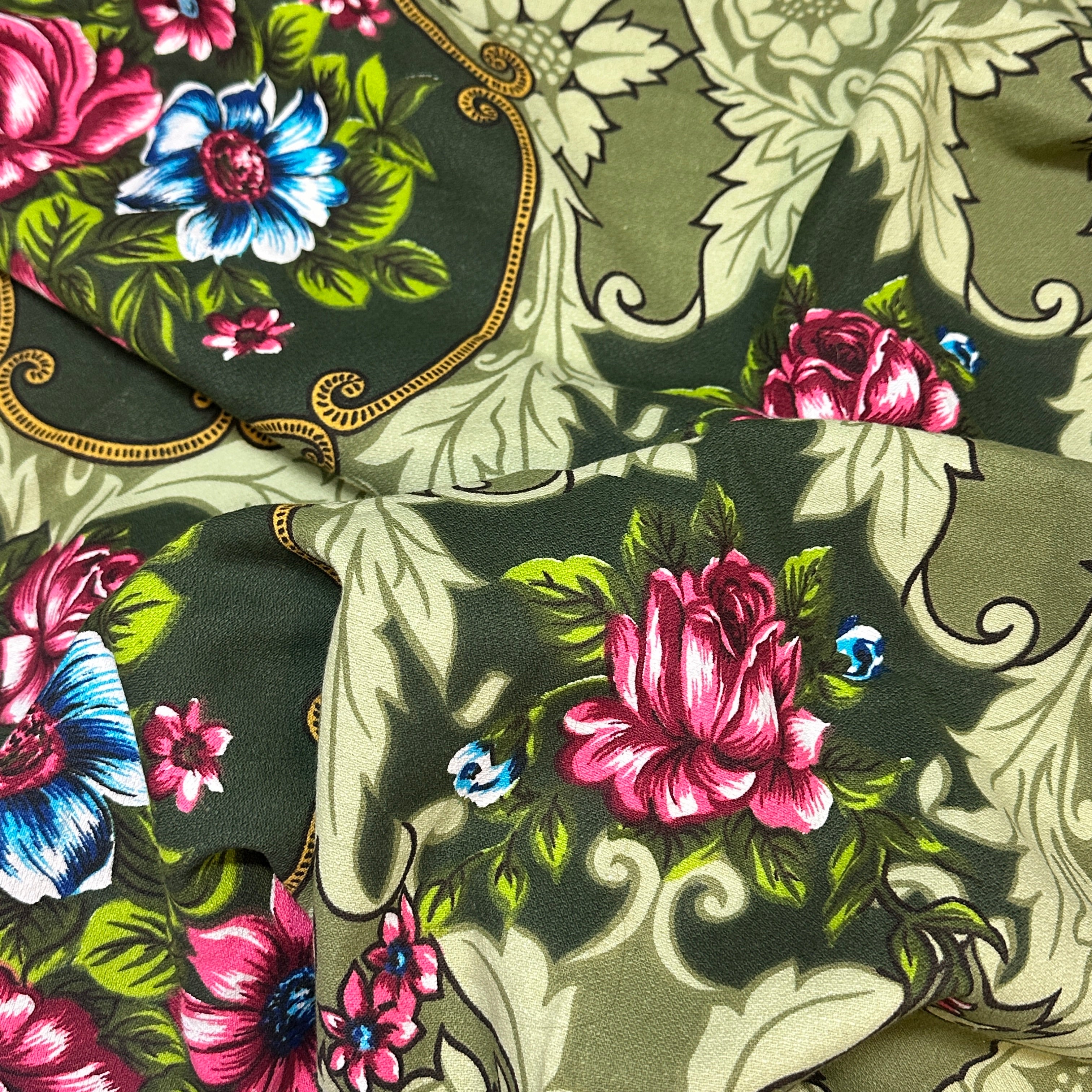 Cretonne Denise Stampa A Mano Fabric VINTAGE