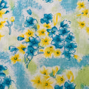 300cms Modern Cute Blue & Yellow Floral FABRIC