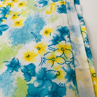 300cms Modern Cute Blue & Yellow Floral FABRIC