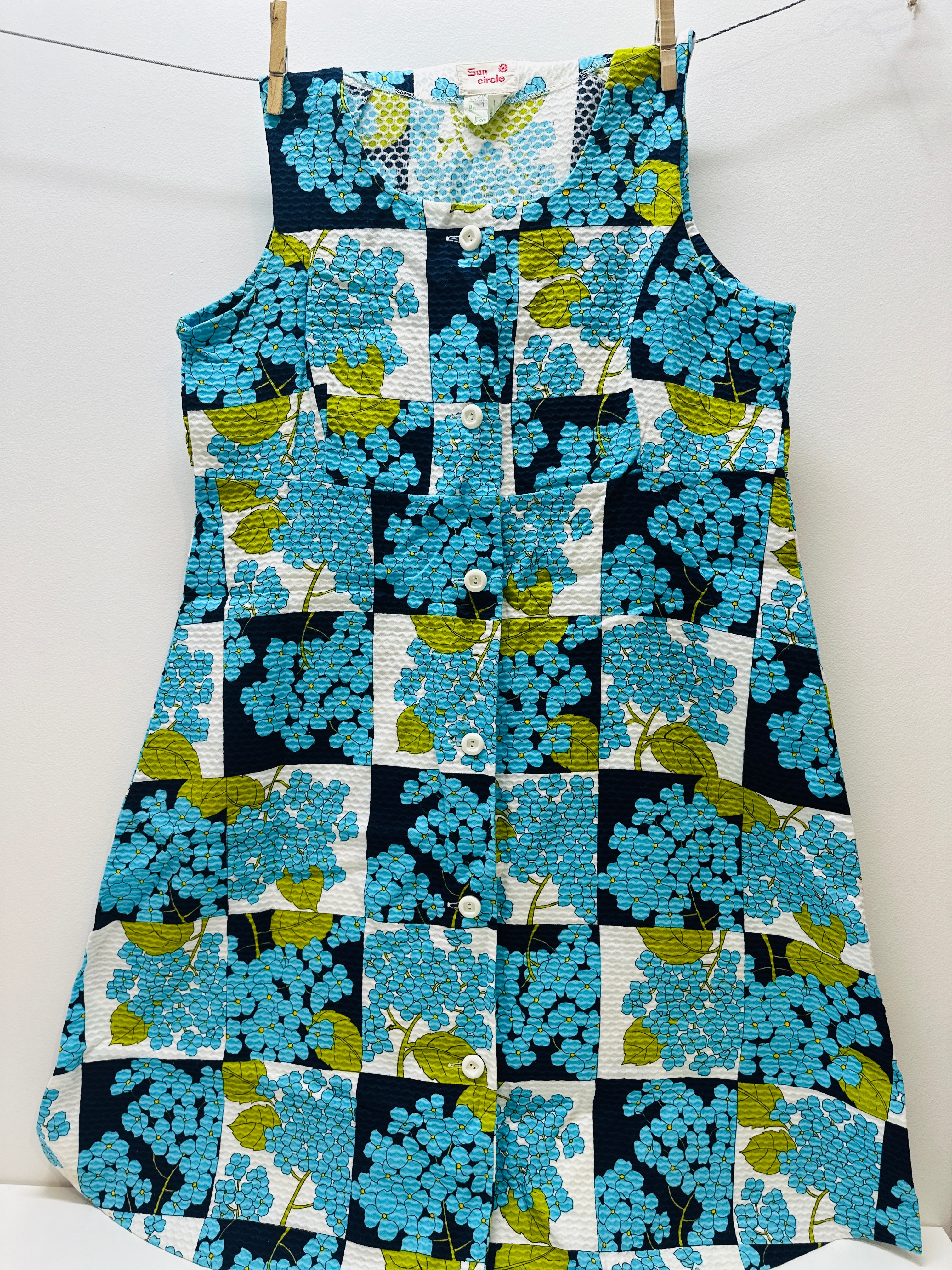 Retro Vintage Women's Dress AMAZING Blue Floral