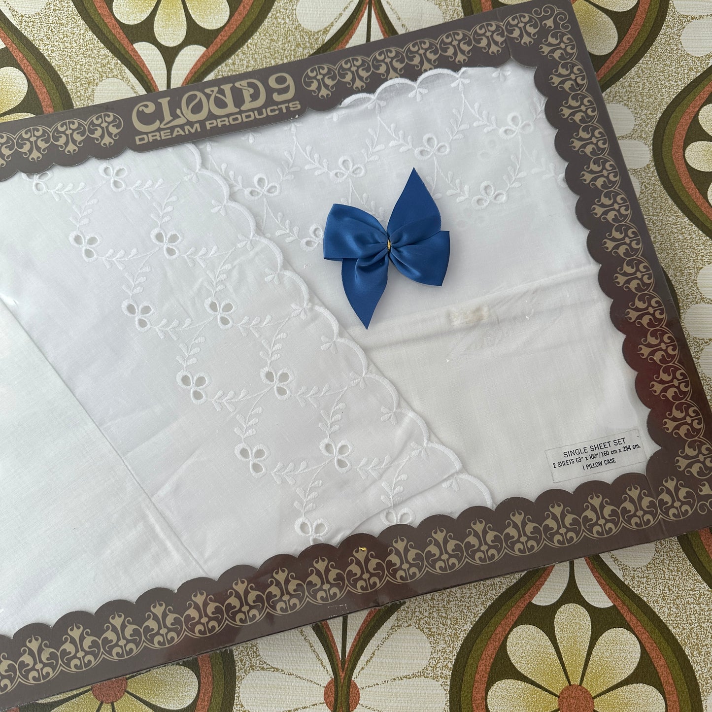 CLOUD 9 Vintage Boxed Linen Single SET 100% Cotton